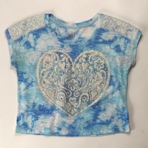 Justice Tie-Dye Blue Crop Top